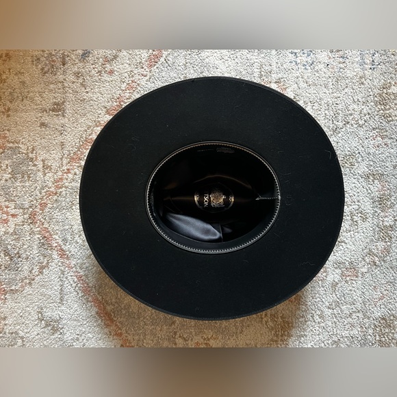 Stetson Black Cowboy Hat with Turquoise/Black Beaded Horse Hair Strap - Picture 7 of 15